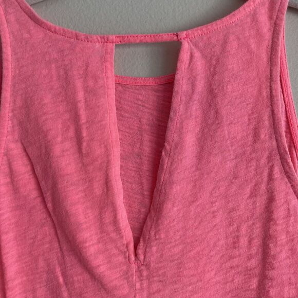Lilly Pulitzer Women's Neon Pink Cotton Tank Top Keyhole Back Size XS Basic - Picture 6 of 6